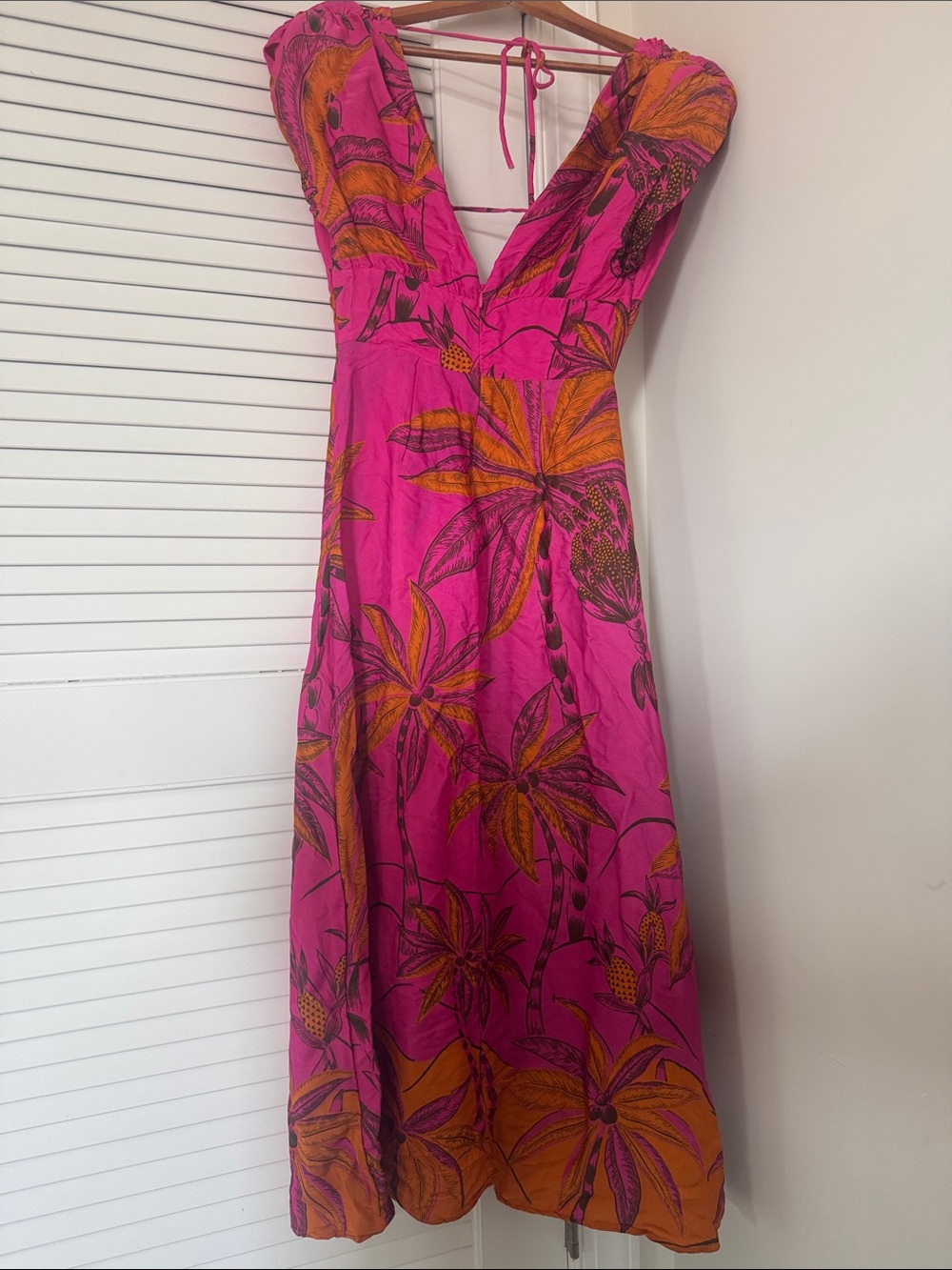FARM Rio Pink and Orange Tropical Midi Dress - Picture 5 of 8
